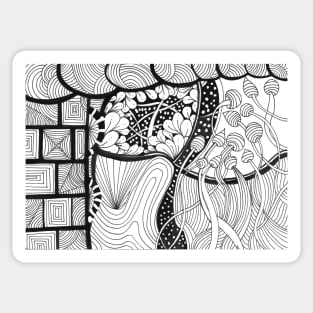 Abstract black and white Sticker